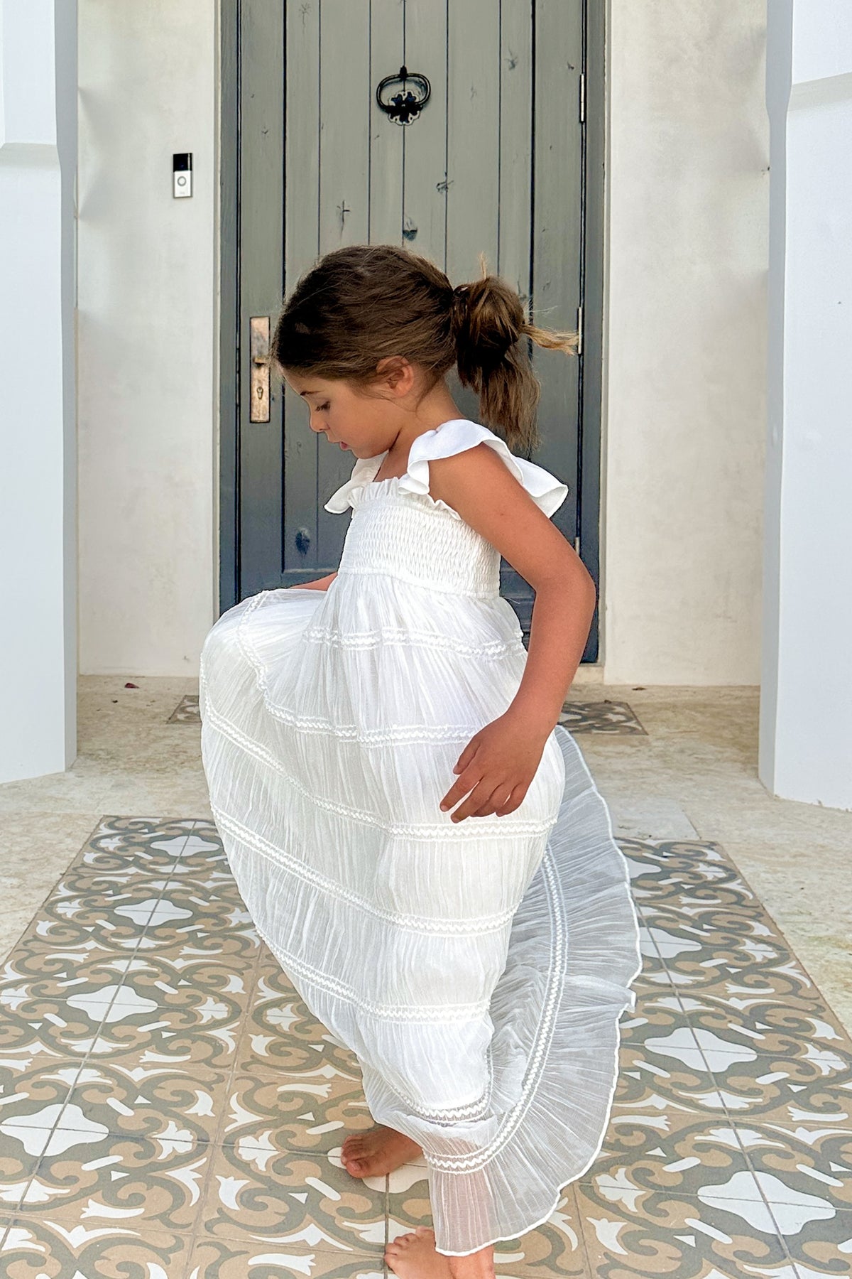 INDIE BLUE Dresses Marabella Dress (white chiffon)