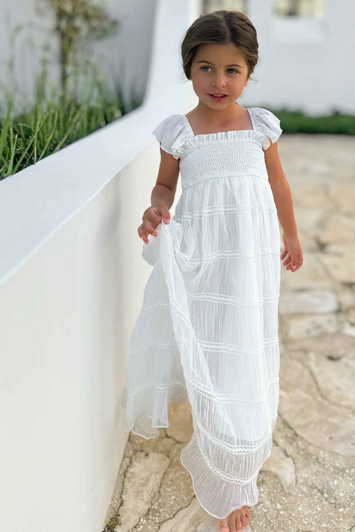 INDIE BLUE Dresses Marabella Dress (white chiffon)