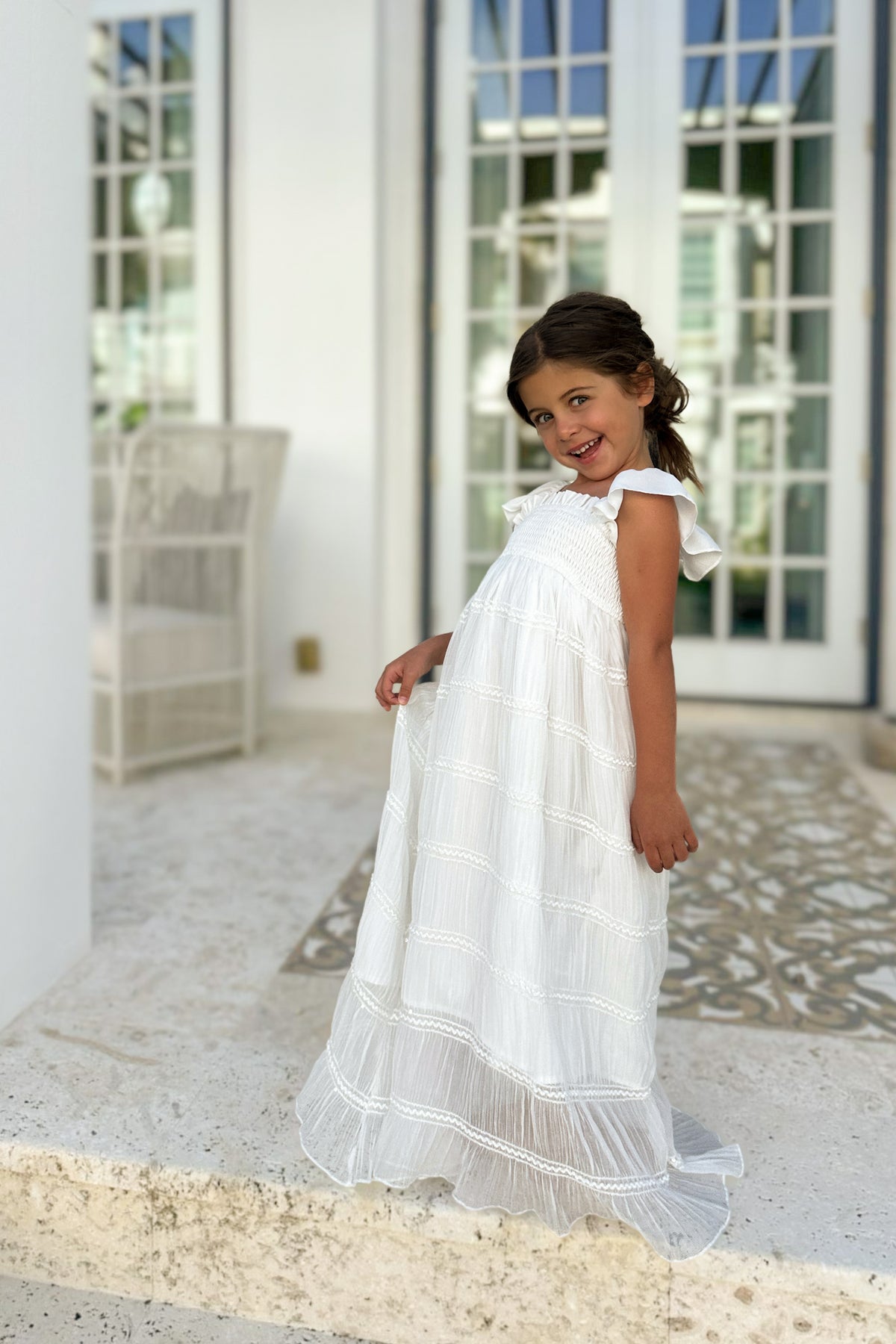 INDIE BLUE Dresses Marabella Dress (white chiffon)