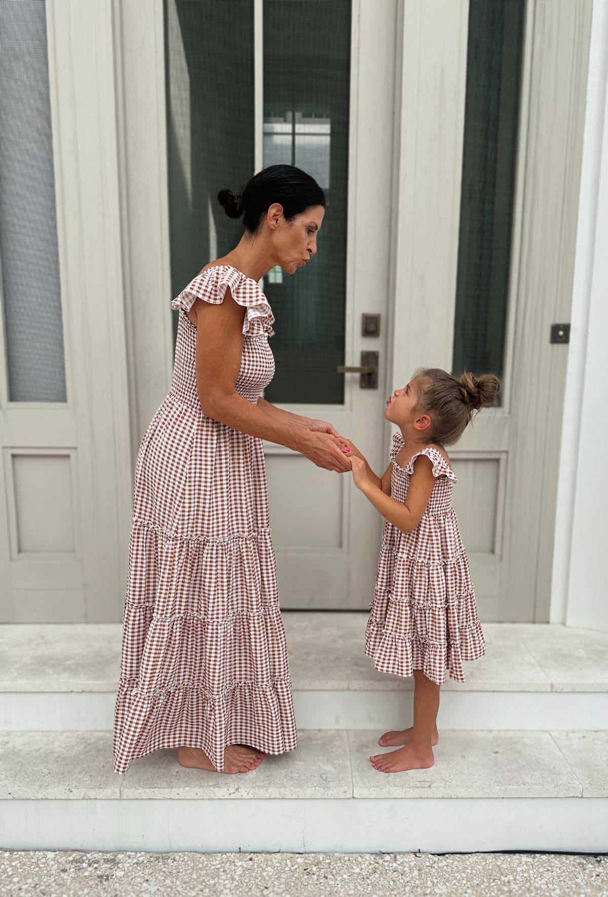 INDIE BLUE Dresses Pia Dress (brown gingham)