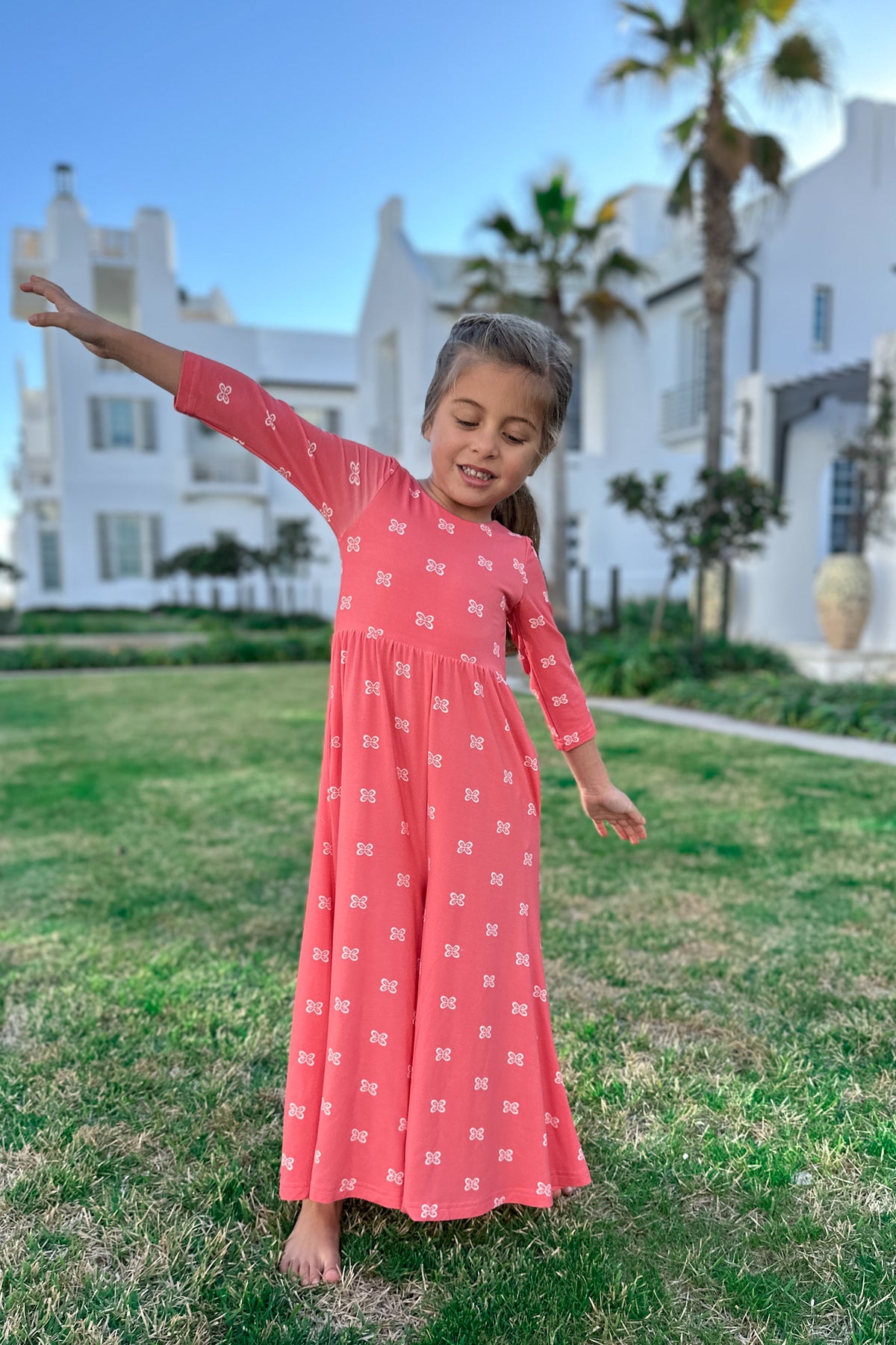 INDIE BLUE Romper Rita Romper (pink butterfly)