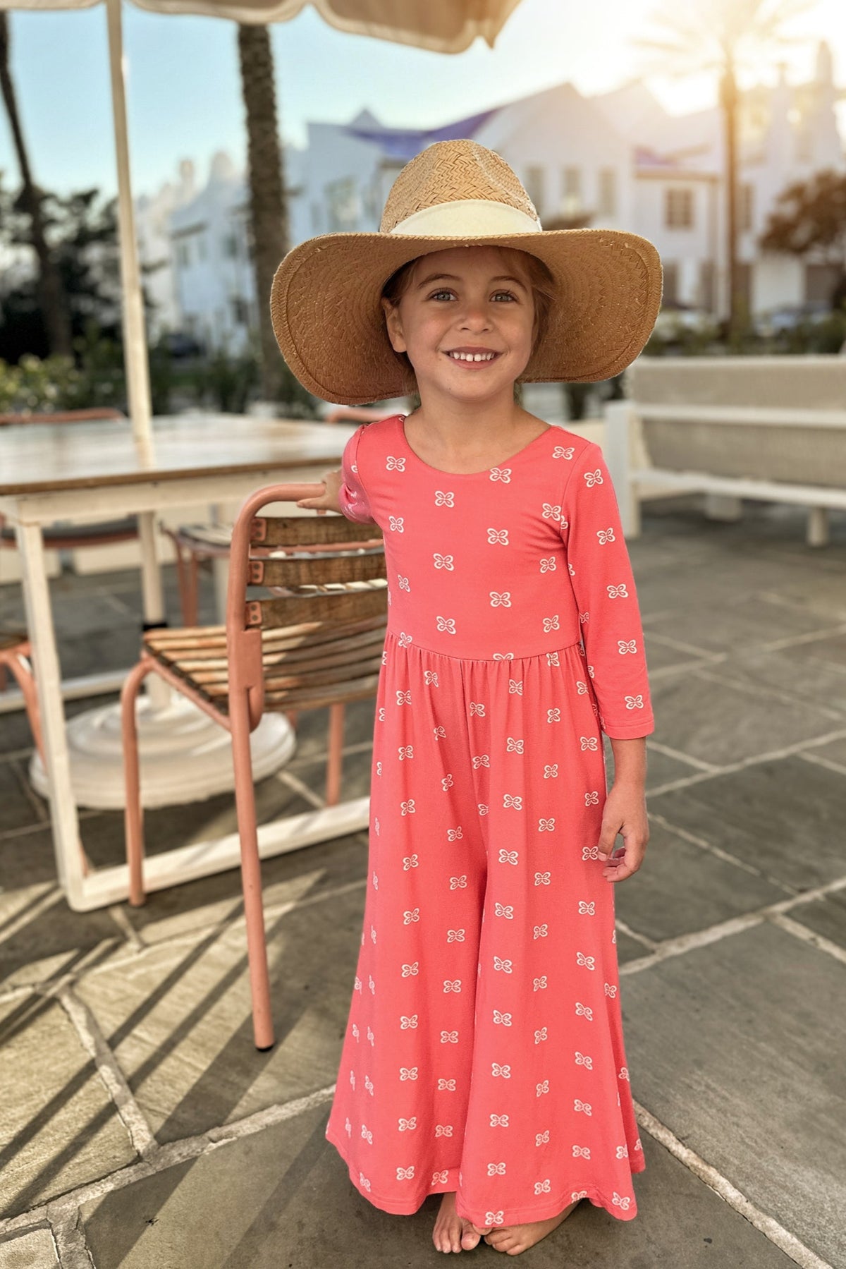 INDIE BLUE Romper Rita Romper (pink butterfly)