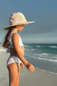 INDIE BLUE SWIM Scoopback Set (plaid)