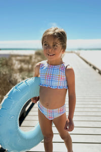 INDIE BLUE SWIM Scoopback Set (plaid)