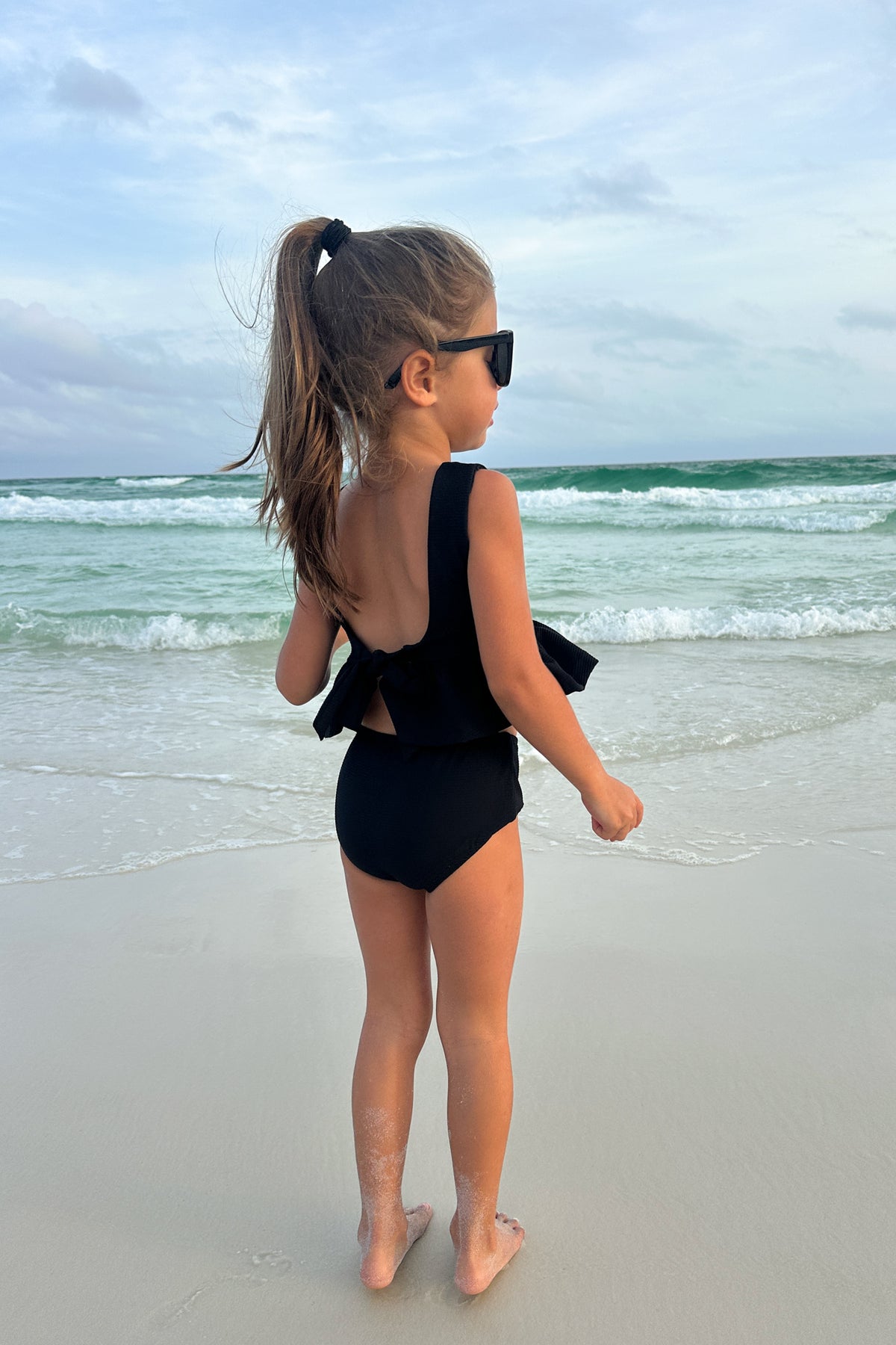 INDIE BLUE SWIM Flutter Tankini Set (midnight ribbed)