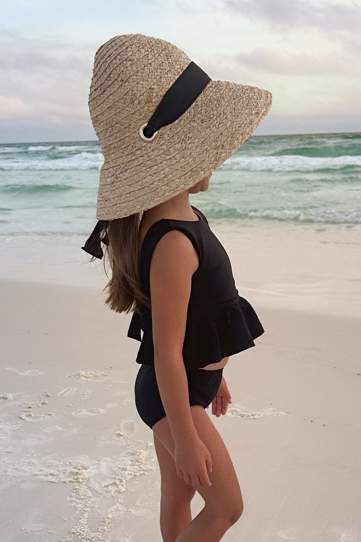 INDIE BLUE SWIM Flutter Tankini Set (midnight ribbed)