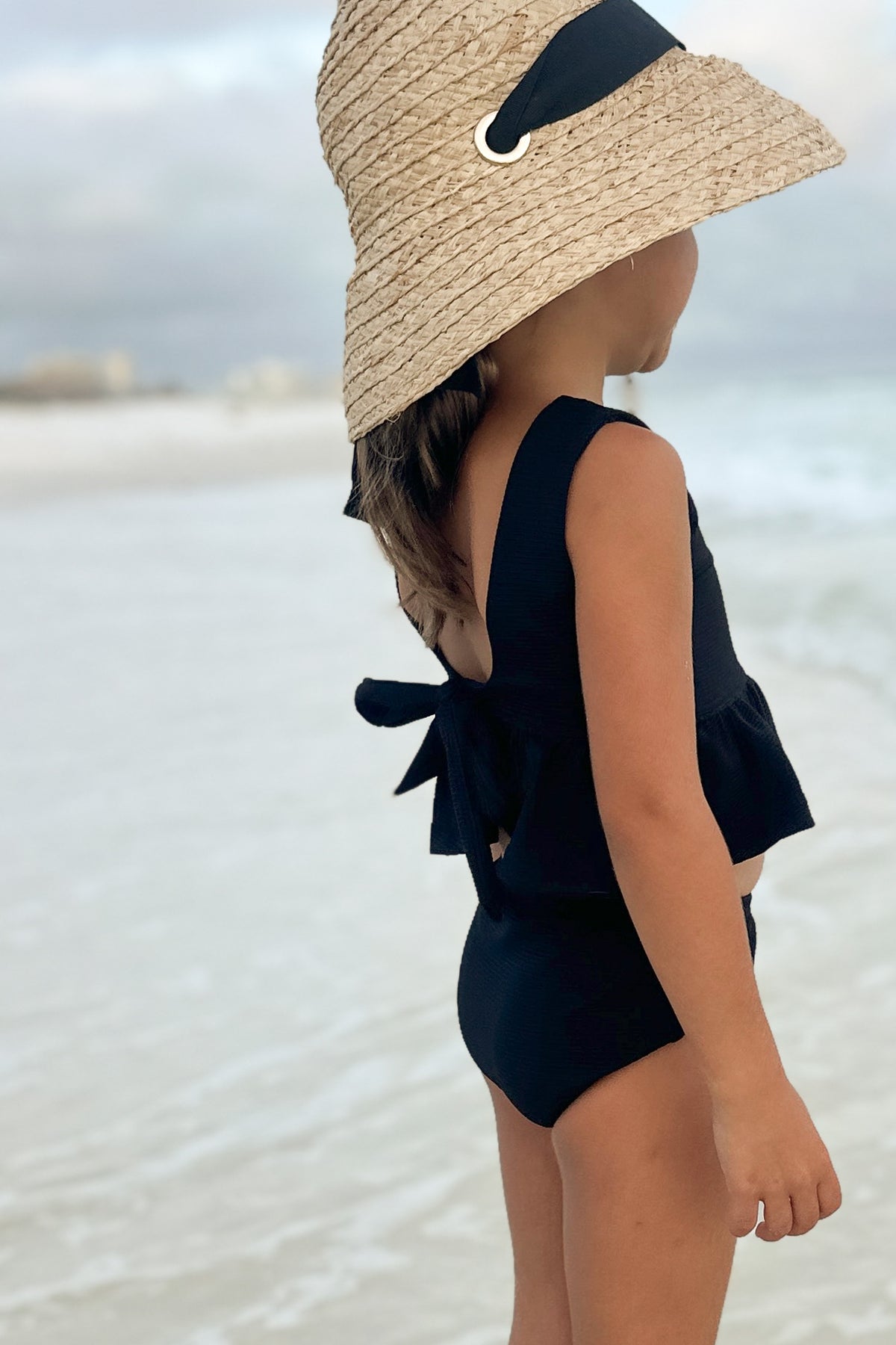 INDIE BLUE SWIM Flutter Tankini Set (midnight ribbed)