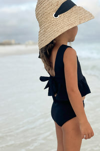 INDIE BLUE SWIM Flutter Tankini Set (midnight ribbed)