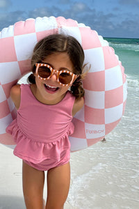 INDIE BLUE SWIM Flutter Tankini Set (petal ribbed)