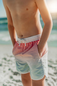 INDIE BLUE SWIM Men's Surf Shorts (sundown ombre)