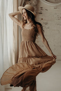 INDIE BLUE Women Women's Marabella Dress (mocha swiss dot)