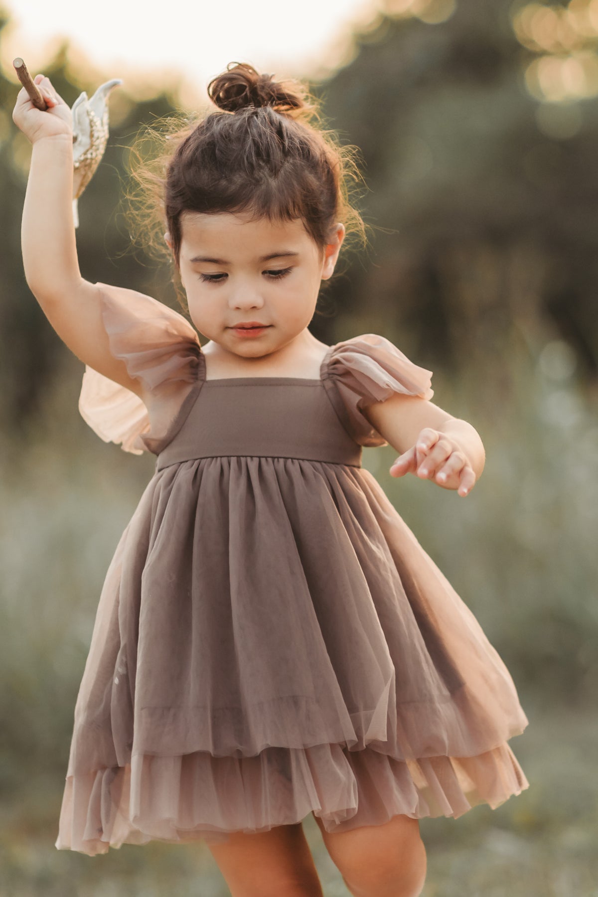 INDIE BLUE Dresses Fawn Dress (mocha tulle)