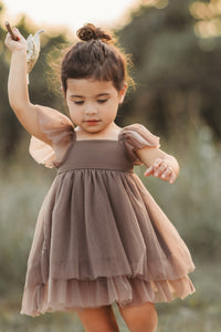 INDIE BLUE Dresses Fawn Dress (mocha tulle)