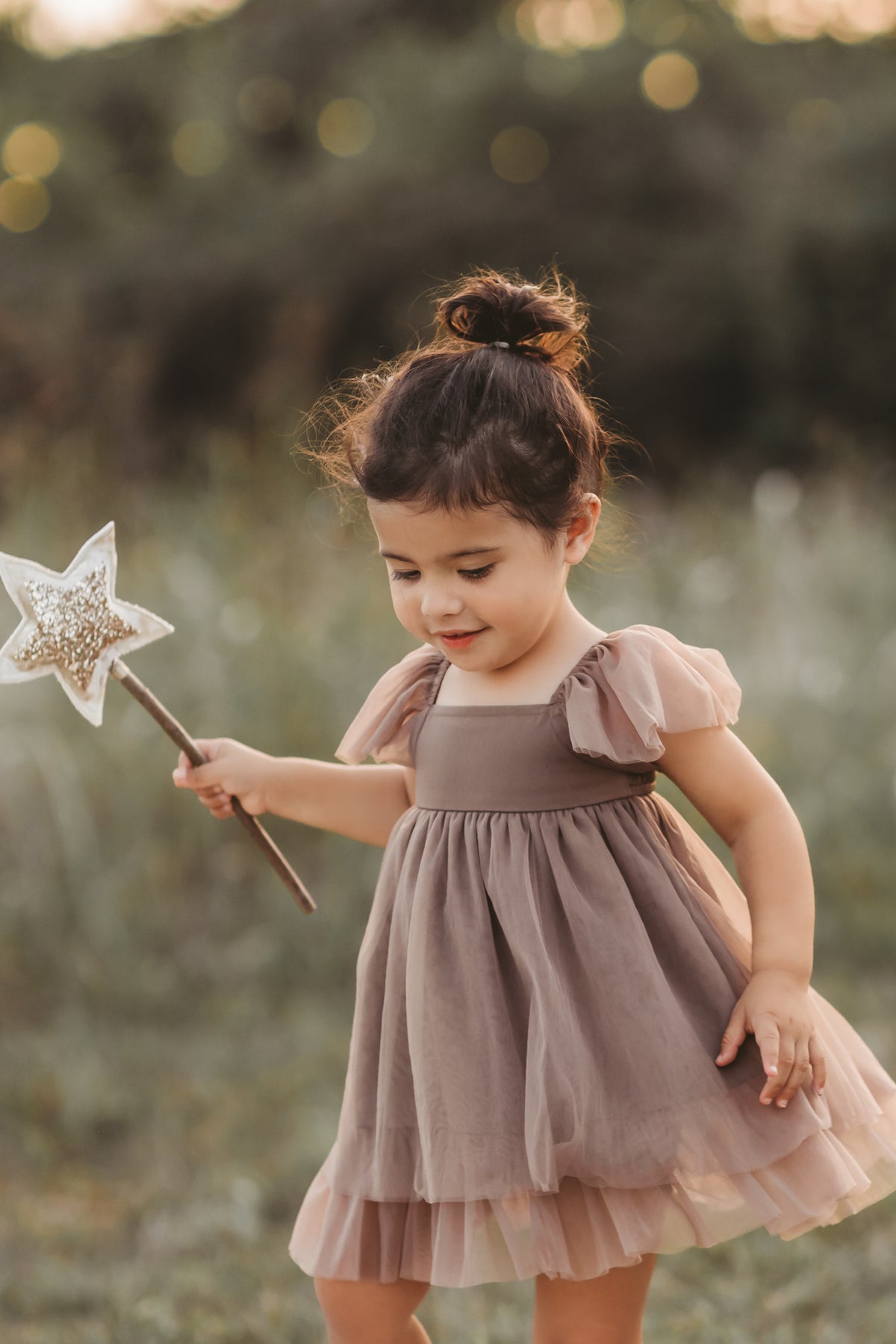 INDIE BLUE Dresses Fawn Dress (mocha tulle)