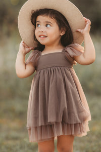 INDIE BLUE Dresses Fawn Dress (mocha tulle)