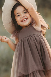 INDIE BLUE Dresses Fawn Dress (mocha tulle)