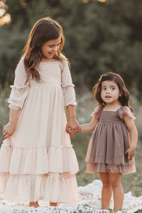 INDIE BLUE Dresses Jolene Dress (natural swiss dot) FINAL SALE