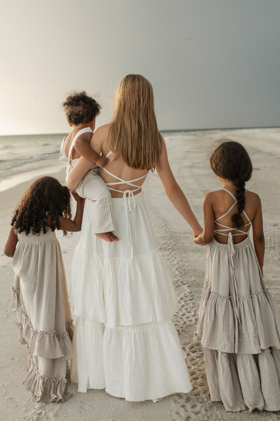 INDIE BLUE Boys Grady Romper (desert pinstripe linen)