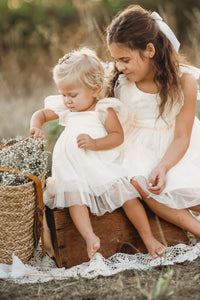 INDIE BLUE Dresses Fawn Dress (antique ivory tulle)