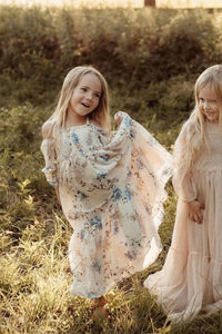 INDIE BLUE Dresses Pippa Maxi (floral blue chiffon)