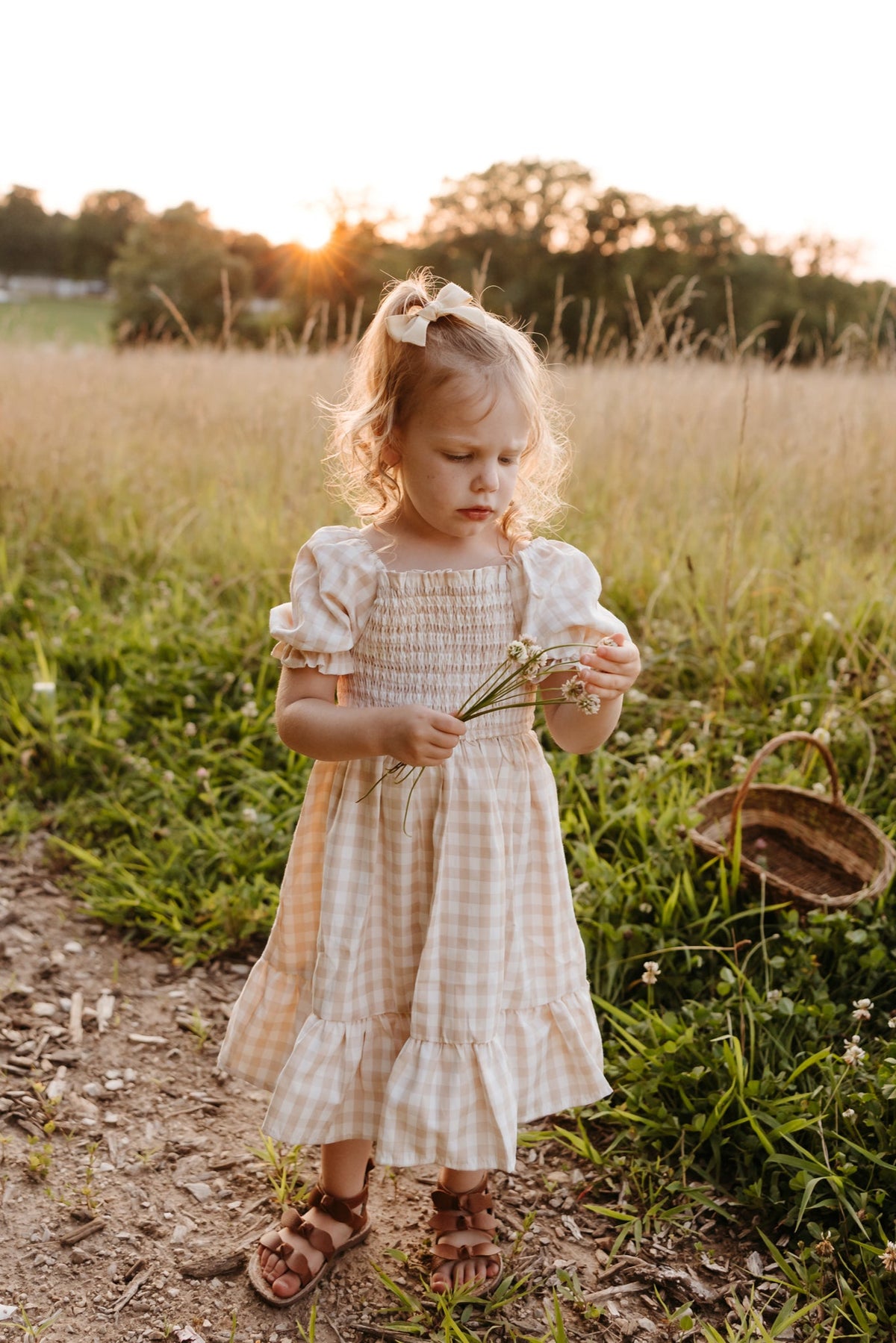 INDIE BLUE Dresses Karina (tan gingham)