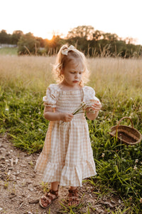 INDIE BLUE Dresses Karina (tan gingham)