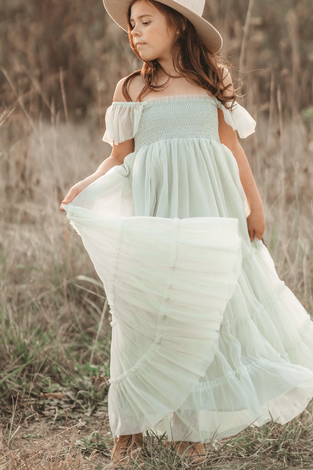 INDIE BLUE Dresses Marabella Dress (mint tulle)