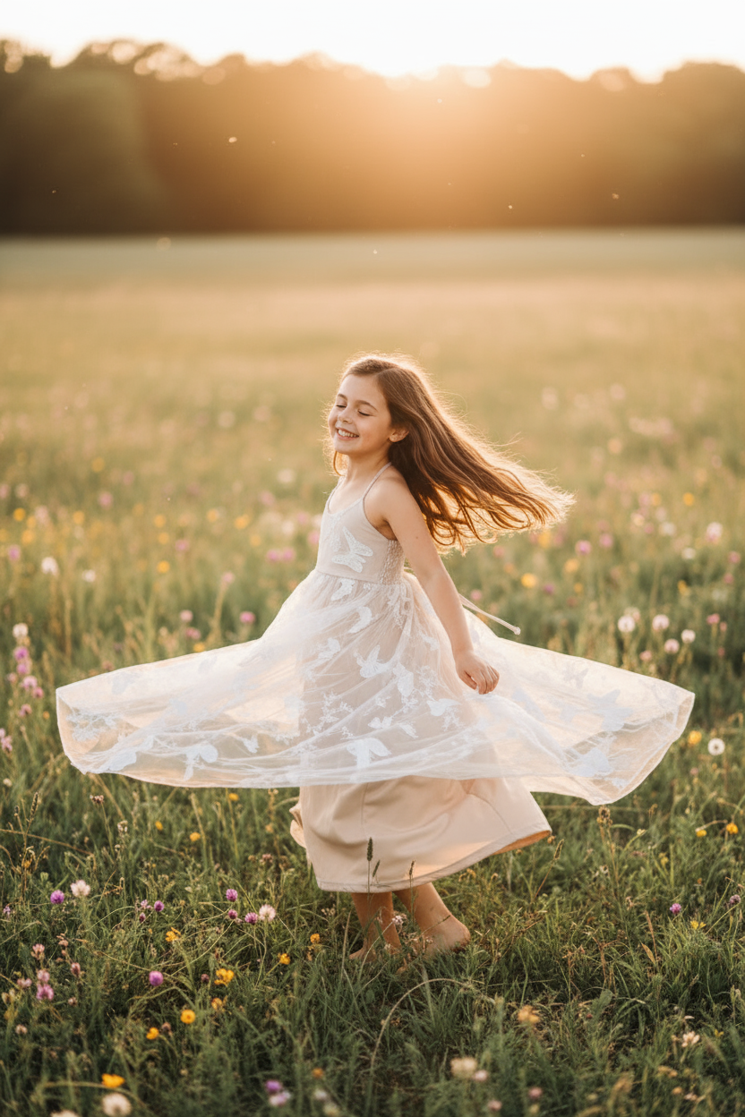 INDIE BLUE Dresses Butterfly Dress (natural)