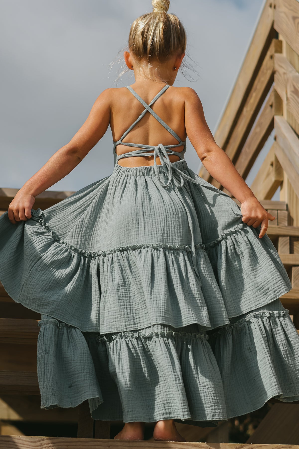 INDIE BLUE Dresses Wendy Dress (soft teal muslin)