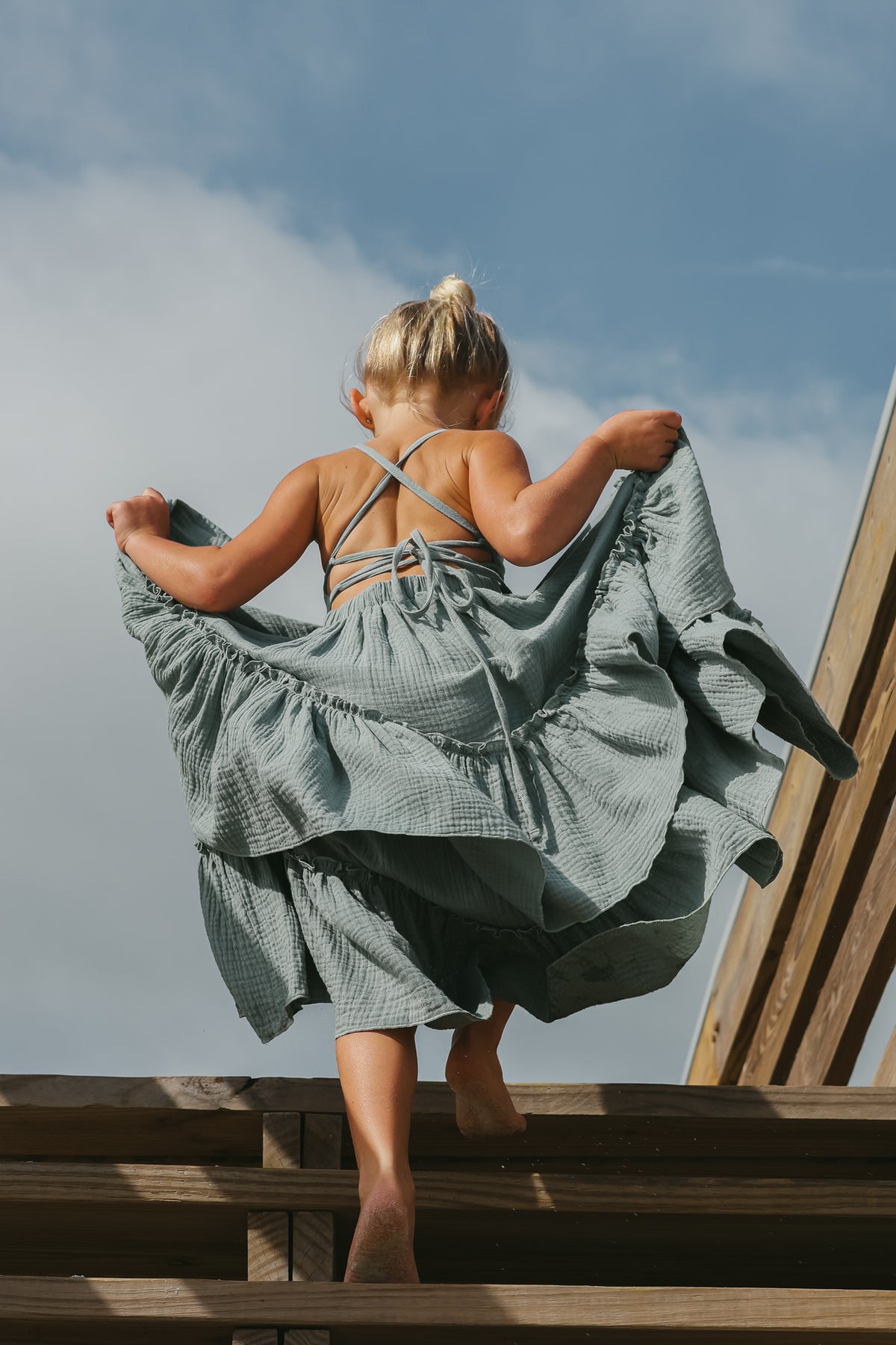 INDIE BLUE Dresses Wendy Dress (soft teal muslin)