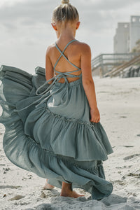 INDIE BLUE Dresses Wendy Dress (soft teal muslin)