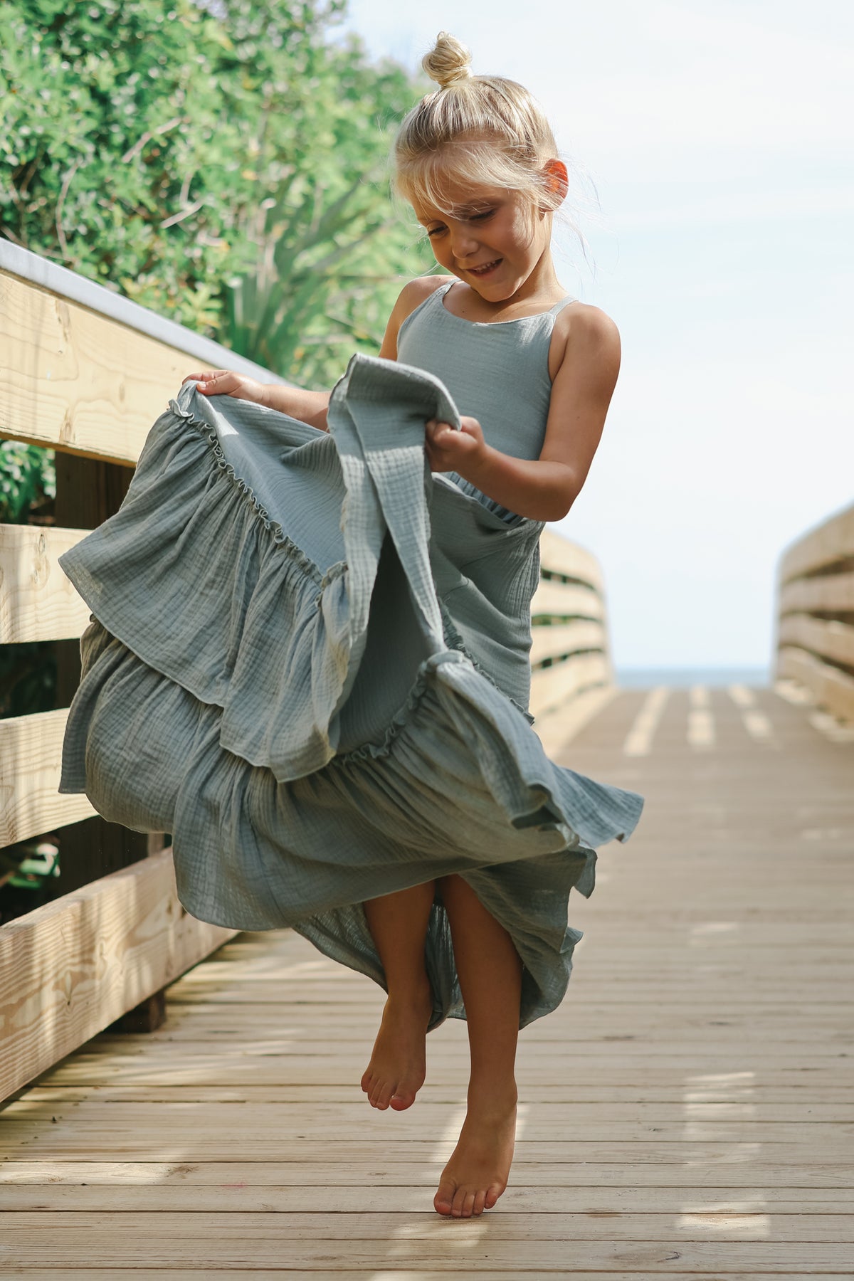 INDIE BLUE Dresses Wendy Dress (soft teal muslin)