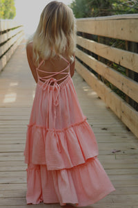 INDIE BLUE Dresses Wendy Dress (vibrant coral muslin)