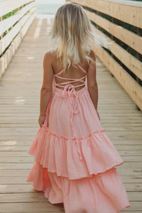 INDIE BLUE Dresses Wendy Dress (vibrant coral muslin)