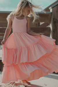 INDIE BLUE Dresses Wendy Dress (vibrant coral muslin)