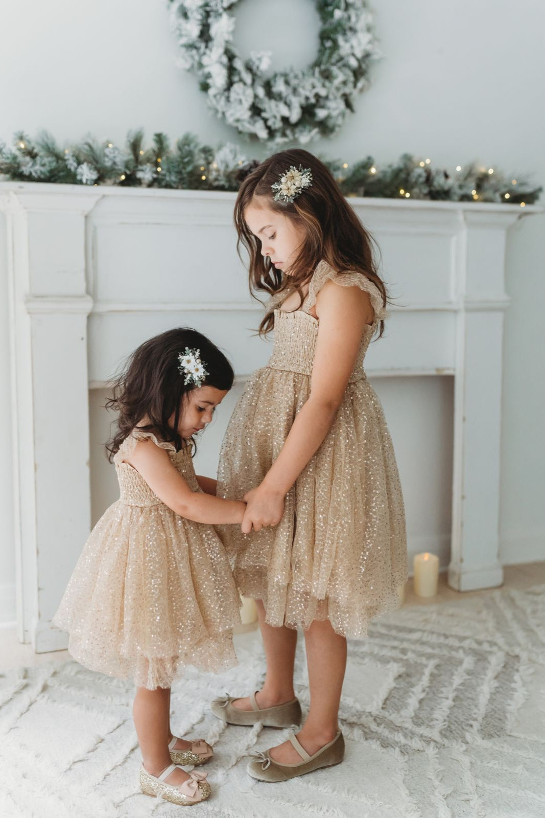 INDIE BLUE Dresses Juliet Dress (sequin gold tulle)