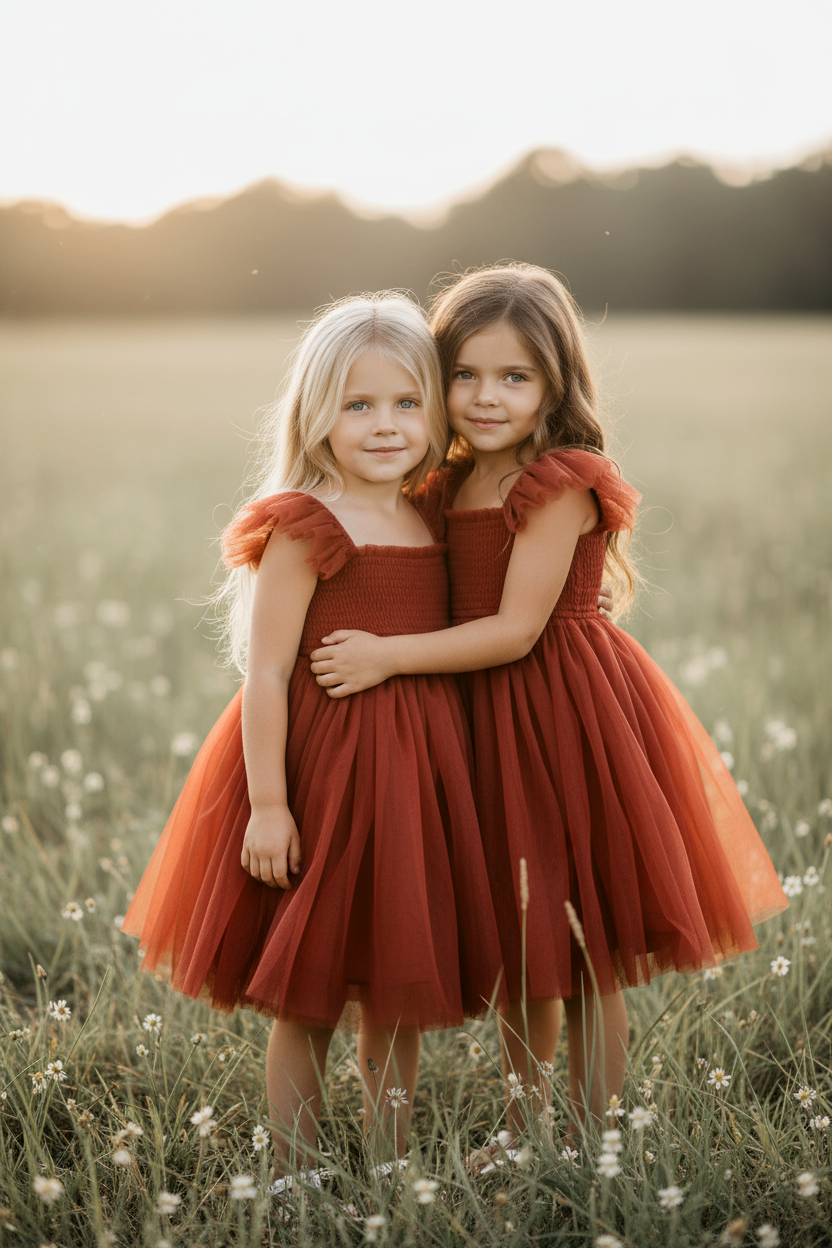 Juliet Dress (Venetian Red Tulle) 6Y