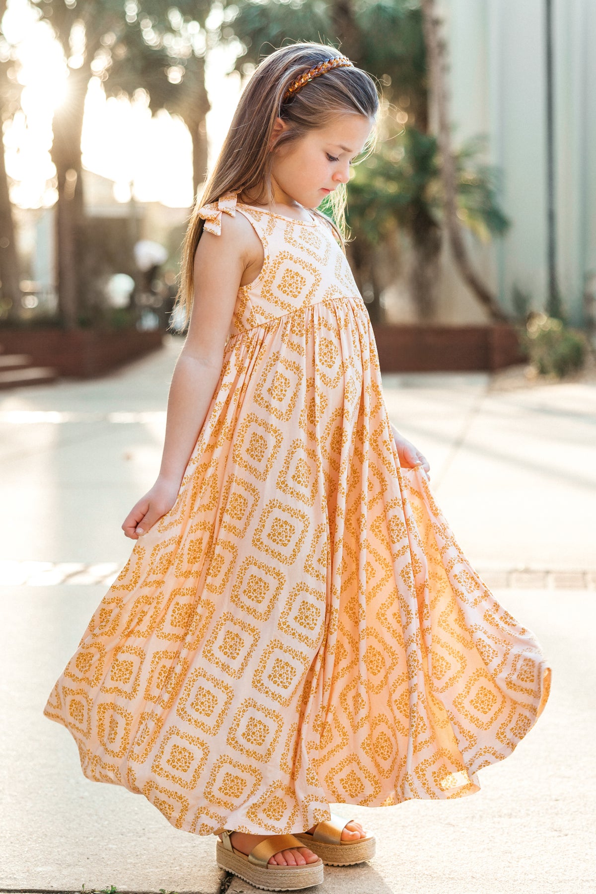 INDIE BLUE Dresses Liza Maxi Dress (floral diamond) FINAL SALE