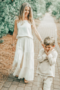 INDIE BLUE Women Women's Bella Maxi Pants (light ivory muslin)