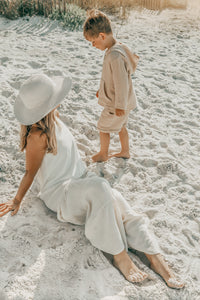 INDIE BLUE Women Women's Bella Maxi Pants (light ivory muslin)