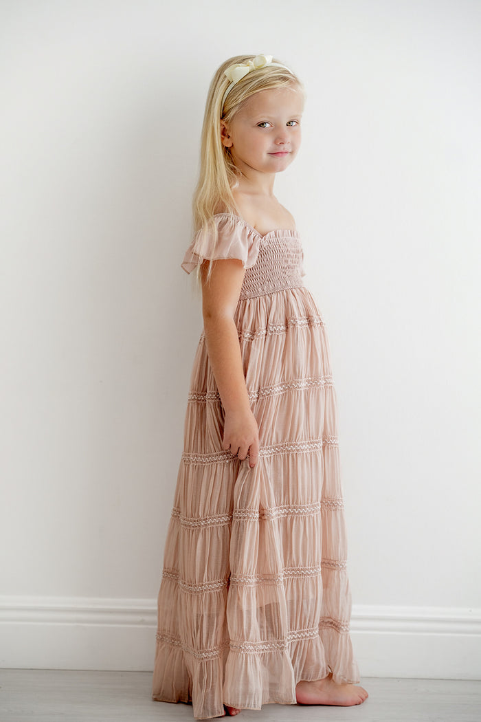 INDIE BLUE Dresses Marabella Dress (soft pink chiffon)