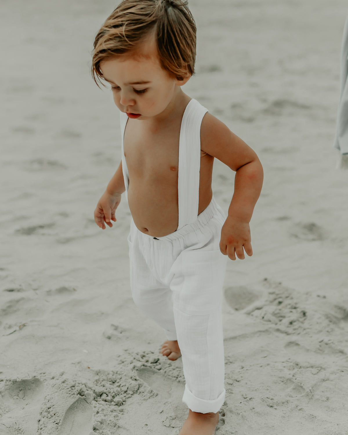 INDIE BLUE Boys Finn Pants (white muslin)