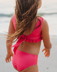 INDIE BLUE SWIM Scoopback Set (hot pink)