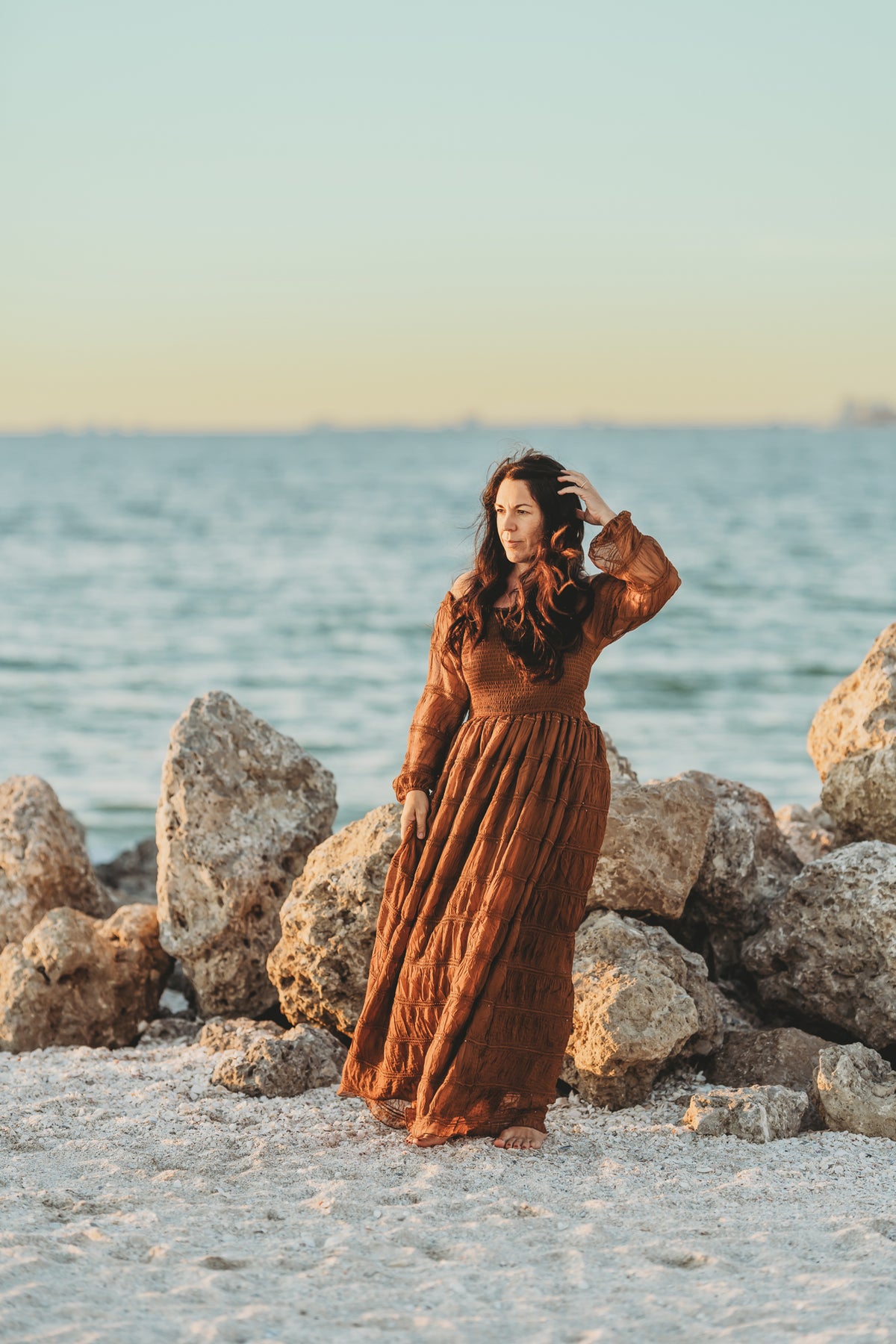 INDIE BLUE Women Women's Pippa Maxi (mocha chiffon)
