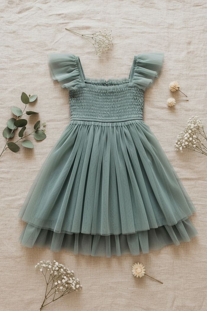 Juliet Soft Teal Flatlay - No Feathers