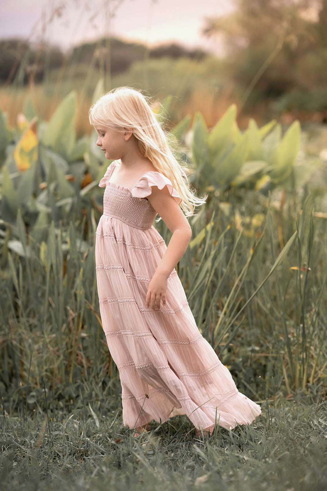 INDIE BLUE Dresses Marabella Dress (soft pink chiffon)