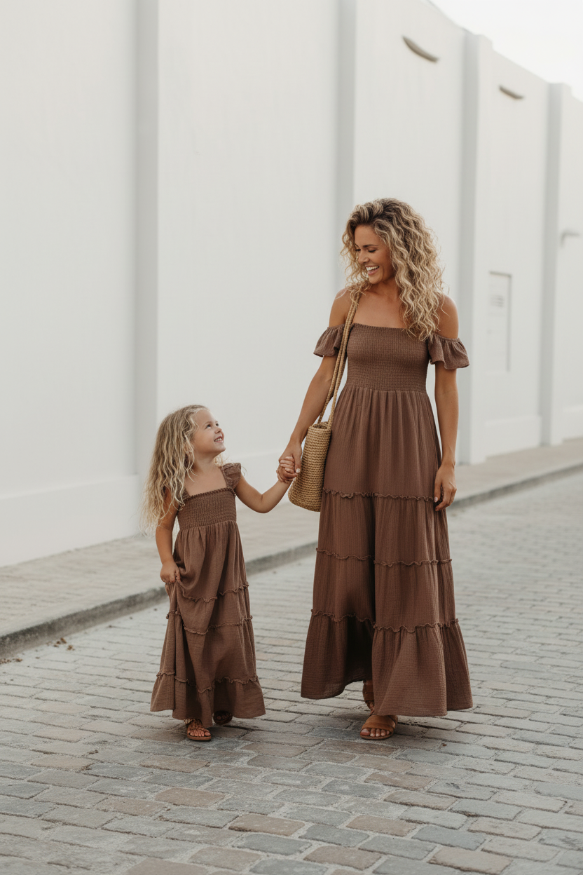 Women's Marabella Dress (mocha muslin) XS Women's Marabella Dress (mocha muslin) XS