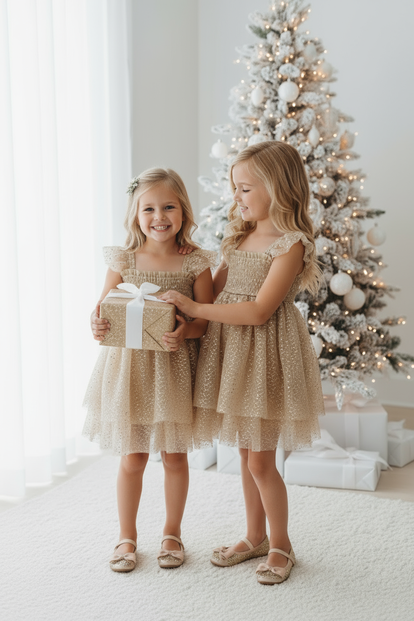 Juliet Dress (sequin gold tulle) – INDIE BLUE1