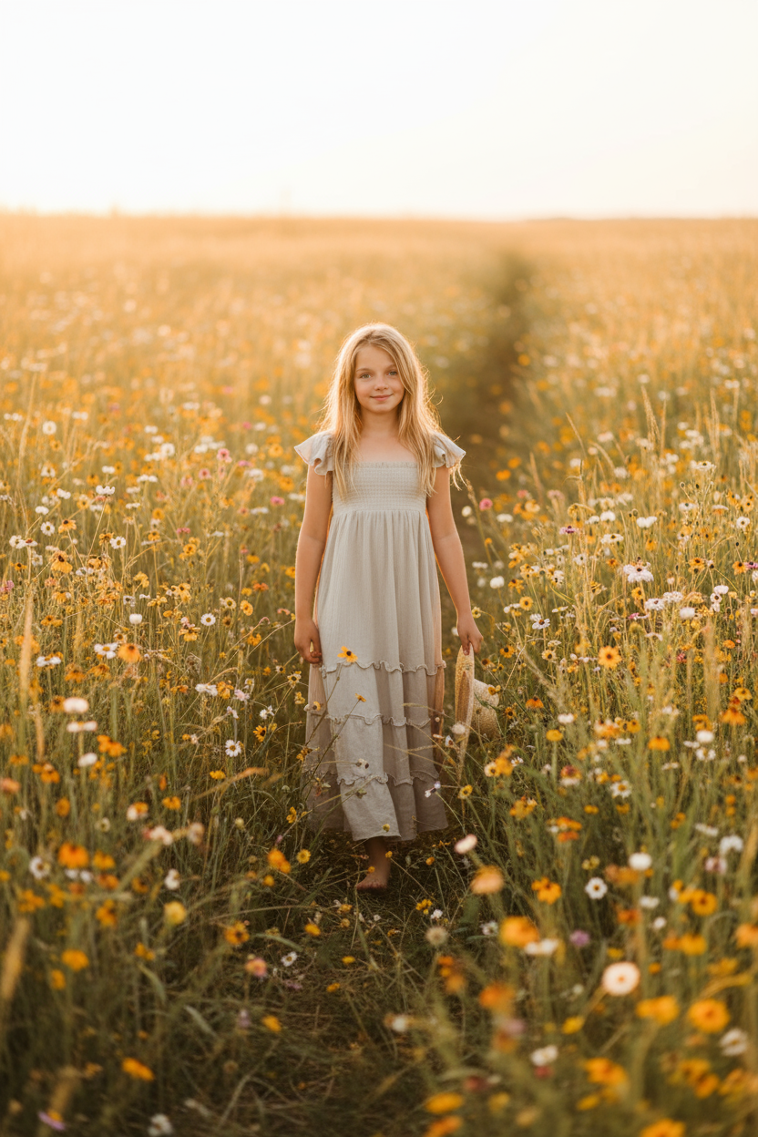 INDIE BLUE Dresses Marabella Dress (soft gray muslin)