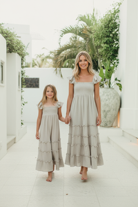 INDIE BLUE Dresses Marabella Dress (soft gray muslin)